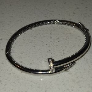 ATHENA DESIGNS NAIL BANGLE CUFF Elegant Silver Bracelet